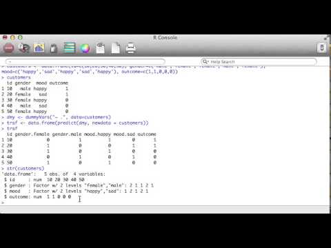 Walkthrough of the dummyVars function from the {caret} package: Machine Learning with R