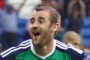 Niall McGinn of Northern Ireland celebrates scoring his team's second goal in their shock win over Ukraine.