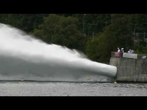 Test de vidange du barrage de l'Hongrin