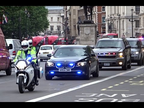 Police & Secret Service escorting Michelle Obama in London