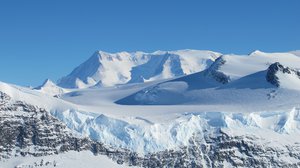 File - Ice on the Ellsworth Range in Antarctica as seen from NASA's DC-8 flying science laboratory during an Operation IceBridge mission over Antarctica on Oct. 22, 2012.