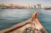 The view to Bur Dubai from a water taxi on the Dubai Creek.