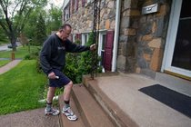 Retired columnist Bill Lyon, outside his Broomall home, walks five to six days a week, 30 to 40 minutes at a time. “Then there’s mental exercise. Engage the brain, which is, by the way, said to be the biggest sex organ in your body. Make of that what you will.”