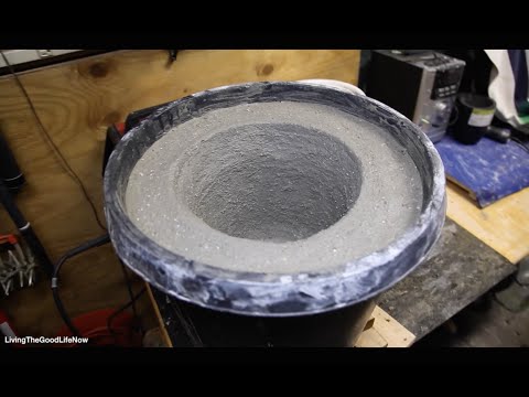 How to make a Large Mini Homemade Metal Foundry Forge propane charcoal DIY pt.1