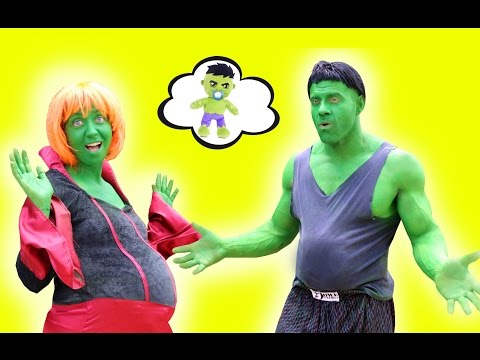 Pregnant Hulk & Lady Hulk?! w/ Doctor, Spiderman, Frozen Elsa & Joker :)