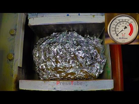 Hydraulic Press | Aluminium Foil | From Ball To Solid Piece