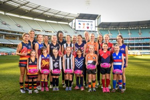 Major milestone: The AFL's Women's National League was launched at the MCG on Wednesday. 