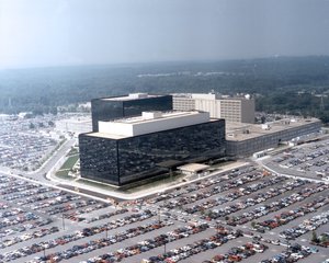 File - Aerial view of NSA headquarters building in Fort Meade, Maryland.