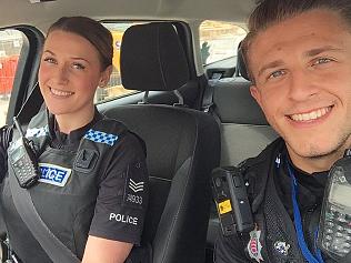 Essex Police wanted to raise the profile of safe driving with selfies of Sergeant Kayleigh Webster and PC Daryl Jones.