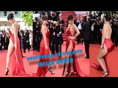 Underwear-free Beauty Bella Hadid  on the Cannes Film Festival