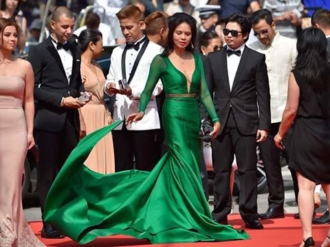 Fierce Maria Isabel Lopez at Cannes Film Festival Red Carpet