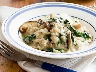Supplied News Mushroom and spinach risotto