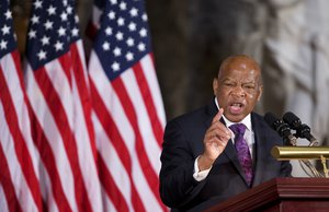 FILE - In this July 31, 2013, file photo, U.S. Rep. John Lewis, D-Ga., speaks during a ceremony marking the 50th anniversary of the March on Washington for Jobs and Freedom on Capitol Hill in Washington.