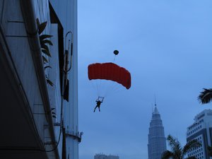 KL Tower International Base Jump Malaysia 2010, Kuala Lumpur, Malaysia.