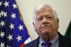 Democratic Rep. Jim McDermott, D-Wash., speaks at a news conference announcing his retirement Monday, Jan. 4, 2016, in Seattle.