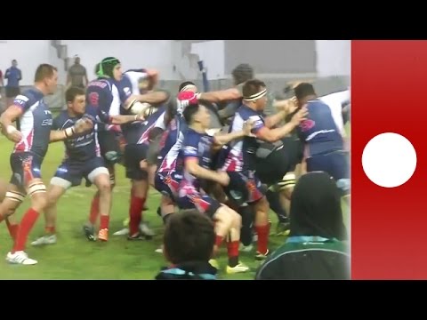 Britain vs France navy rugby match descends into brawl