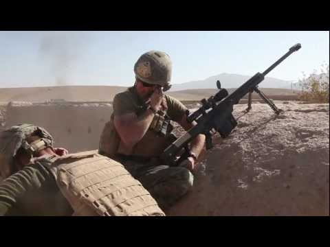 Marine sniper engages Taliban with Barrett M107 .50 cal rifle