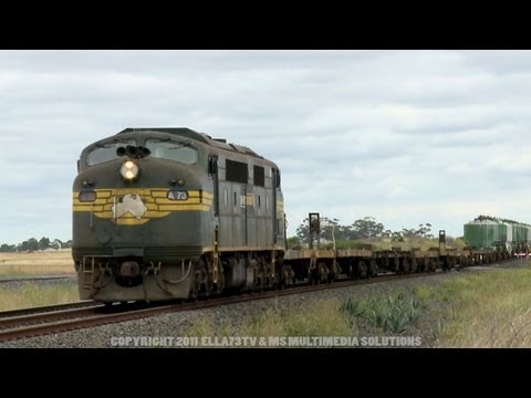 Freight train heads towards Geelong - Australian Trains & Rail Transport - Ella73TV