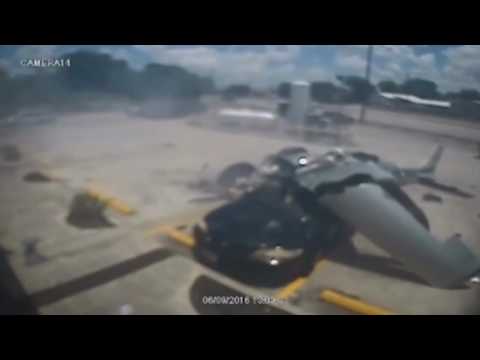 Shocking moment plane crash lands onto a car, taking three people's lives [FULL VIDEO] - CCTV