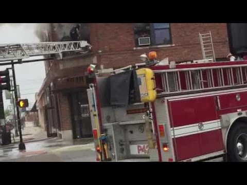 Kansas City Fire Department crews battling apartment fire in Grandview