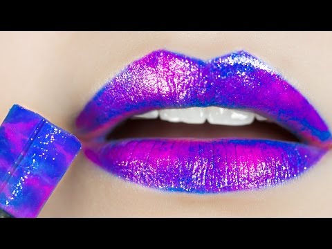 DIY Lipstick & Lip Balm Out of Candy! 3 DIY Makeup Projects (Galaxy, Rainbow) with AlejandraStyles