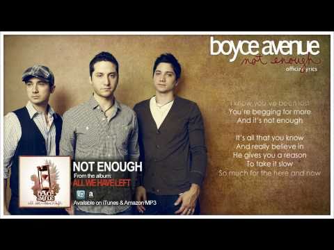 Boyce Avenue - Not Enough (Official Song & Lyrics) on Apple & Spotify