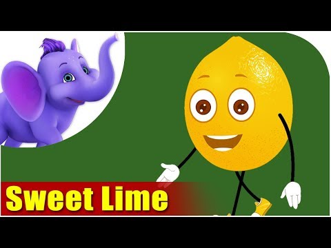 Sweet Lime Fruit Rhyme for Children, Sweet Lime Cartoon Fruits Song for Kids