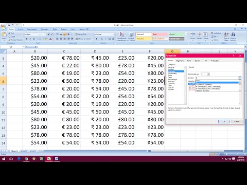 How to Auto Insert All Currency Symbol in MS Excel