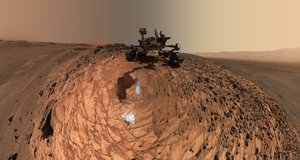 File - This low-angle self-portrait of NASA's Curiosity Mars rover shows the vehicle above the "Buckskin" rock target, where the mission collected its seventh drilled sample.