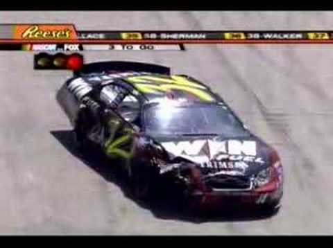 Shane Hmiel flips off Dale Jarrett