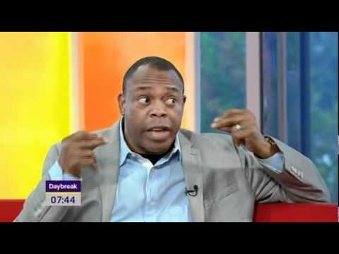 Michael Winslow doing funny sound effects and says "bollocks" on Daybreak - 28th July 2011