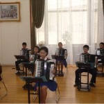 Young musicians practice at the Mangyongdae Schoolchildren’s Palace – a centre of excellence where the most talented students from different schools in North Korea come to develop their artistic abilities.