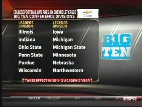 Big Ten Conference New Logo, Legends and Leaders Divisions