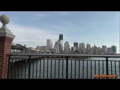 Jersey City on the Hudson River with Manhattan views in HD