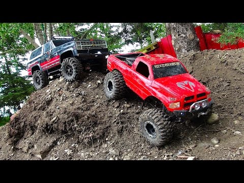 RC ADVENTURES - BACKYARD SCALE TRACK 4x4 ACTiON! DODGE & CHEVY