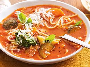 Supplied News Broken spaghetti and pancetta soup