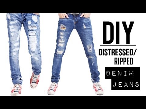 HOW TO: DISTRESSED DENIM JEANS (EASY) | DIY TUTORIAL | JAIRWOO