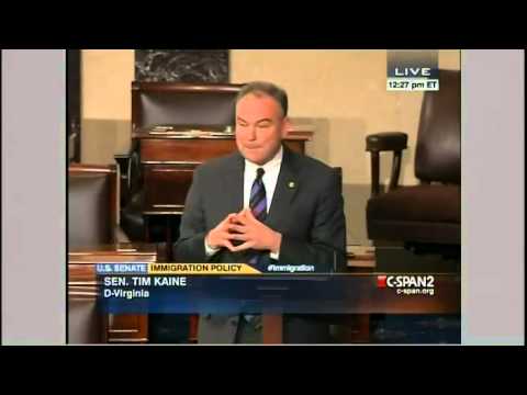 Sen. Tim Kaine Delivers Senate Floor Speech Supporting Immigration Reform in Spanish