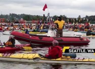 Seattle Activists, Native Americans Kayak to Protest Shell Arctic Drilling