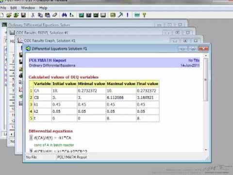 Solving ODEs/POLYMATH