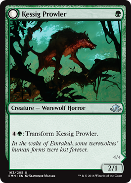 Kessig Prowler; spoilers from Wizards of the Coast for Magic: The Gathering set Eldritch Moon