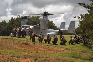 Marines conduct scenario based training as part of Marine Expeditionary Unit Exercise in preparation for the 31st MEU's upcoming fall deployment at the Jungle Warfare Training Center in Okinawa, Japan, June 25, 2016.