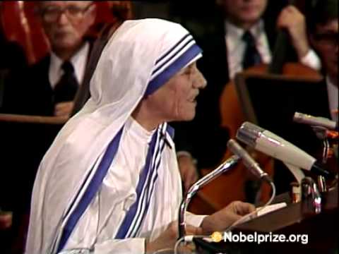 Acceptance Speech by Mother Teresa   Media Player at Nobelprize org