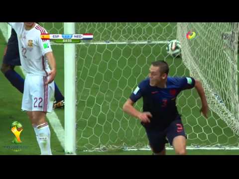 España vs Holanda 1-5 Mundial Brasil 2014 TELEVISA HD