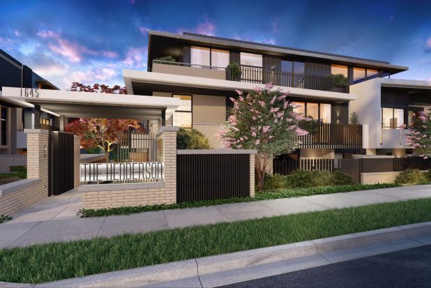 Modern lines: The Henderson on 1645 Malvern Road, Glen Iris, has 32 apartments and six townhouses.