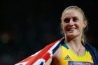 Sweet success: Sally Pearson celebrates her gold medal at the London Olympic Games.