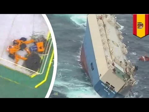 Sinking ship: Spanish coast guard rescues freighter, Modern Express, off coast of Spain - TomoNews