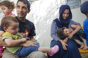 File - Scene from the Kara Tepe refugee camp during the UN Secretary-General's visit on the Greek island of Lesbos, where he met with refugees, as well as with local volunteers and authorities on 18 June, 2016.