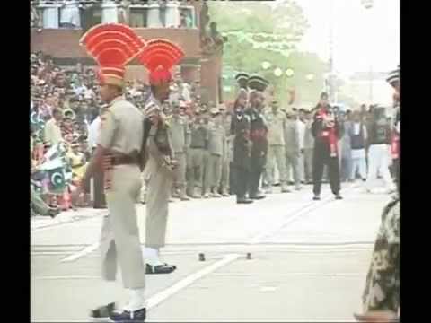 Look!! Angry India Pakistan Border Guards. Threaten Each Other.