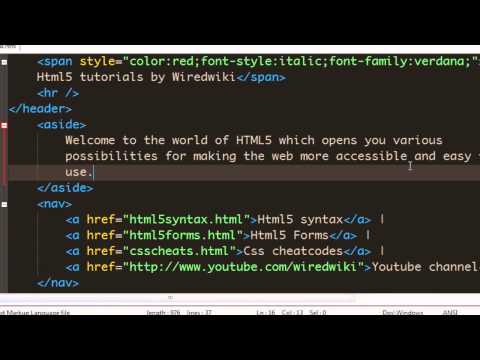 Html 5 tutorial - 11 - Using aside element.mp4